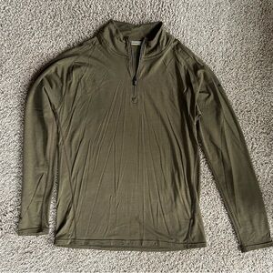 Smartwool Men's Merino Wool 150 Olive Green Quarter-Zip Baselayer Size Medium